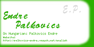 endre palkovics business card